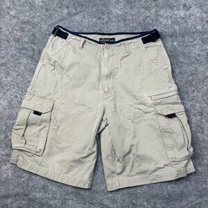 No Boundaries Shorts Mens Size 32 Khaki Beige Cargo 100% Cotton Canvas VTG Y2K